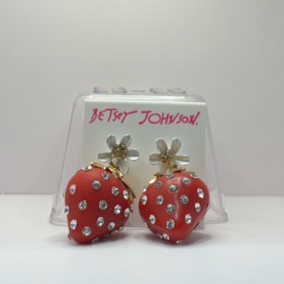 Betsey Johnson Strawberry Blossom Earrings - Picture 2 of 6